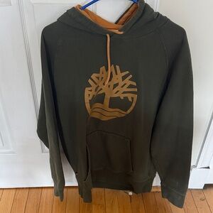 Timberland Dark Green Hoodie with Tan Logo